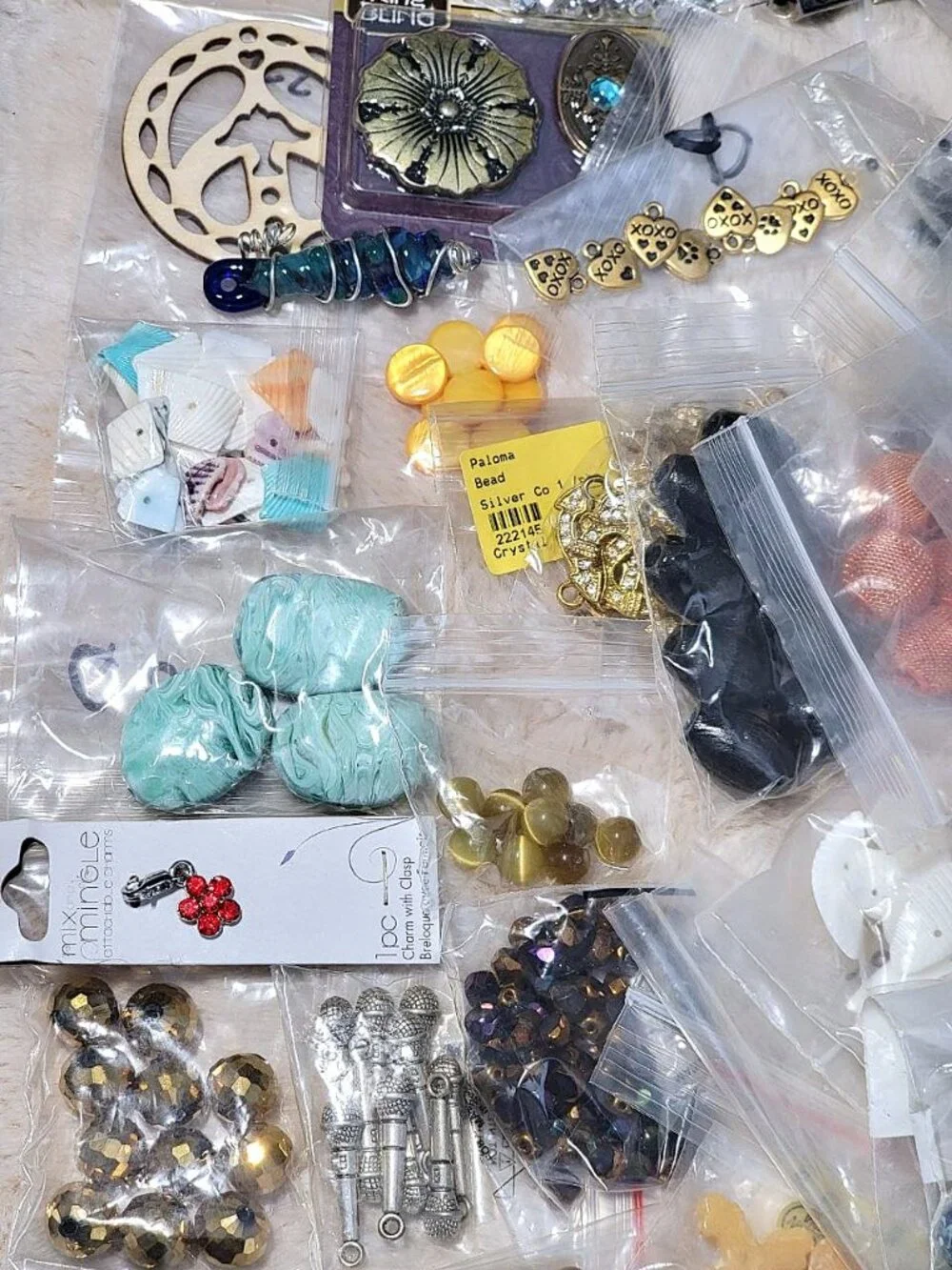 HUGE 4.5lb Destash Lot Jewelry Making Beads Findings Cabachons Various Mats #I